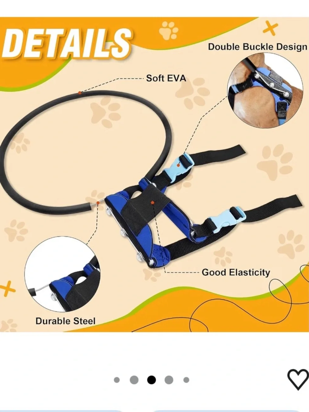 NWT Anti-Collision Halo Harness for Blind Dogs